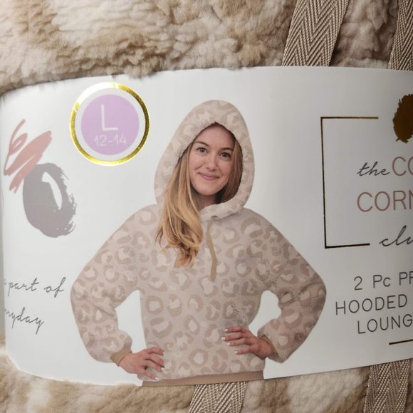 NEW Women's Pajama Gift Set PJs pajamas 2 Piece Hoodie hooded Size Large - Picture 4 of 16